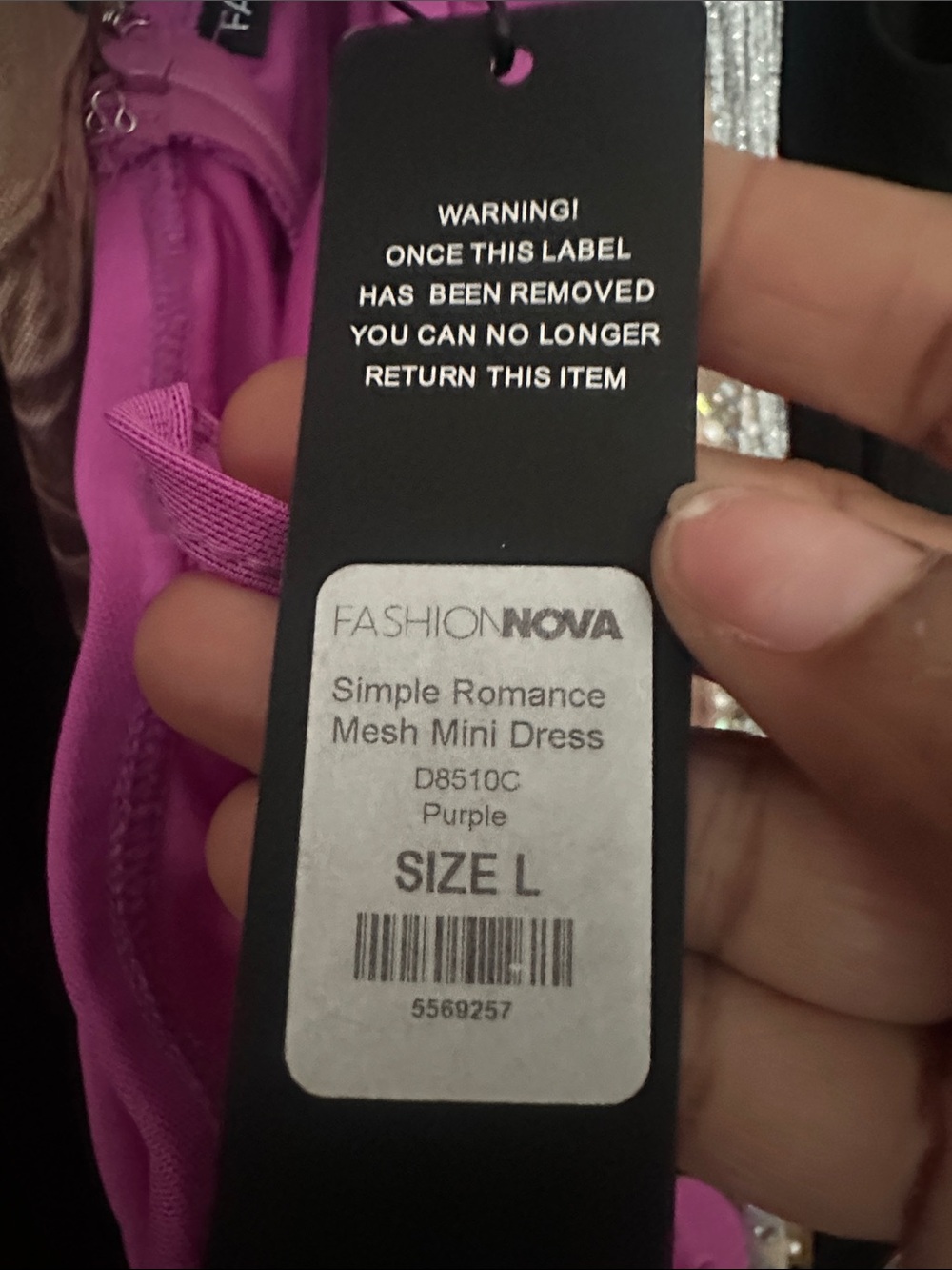 Simple Romance Mesh Mini Dress - Purple - Picture 7 of 7